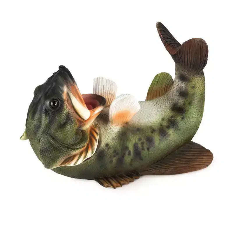 Portabottiglie di vino in poliresina "True Boozy Bass", Portabottiglie a forma di pesce giocoso, Portabottiglie a forma di animale, Decorazione per bar e cucina, Contiene 1 bottiglia di vino standard, Set da 1