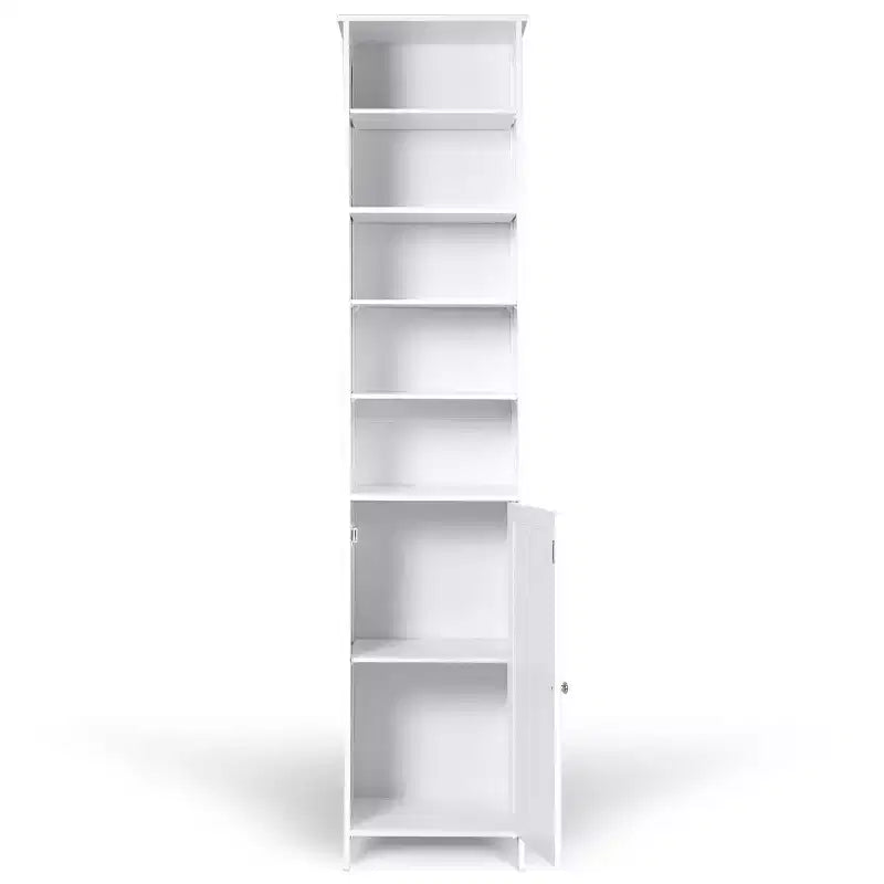 Costway Mobile Contenitore Alto da Bagno 72'' con Ripiani, Espositore Grigio/Bianco