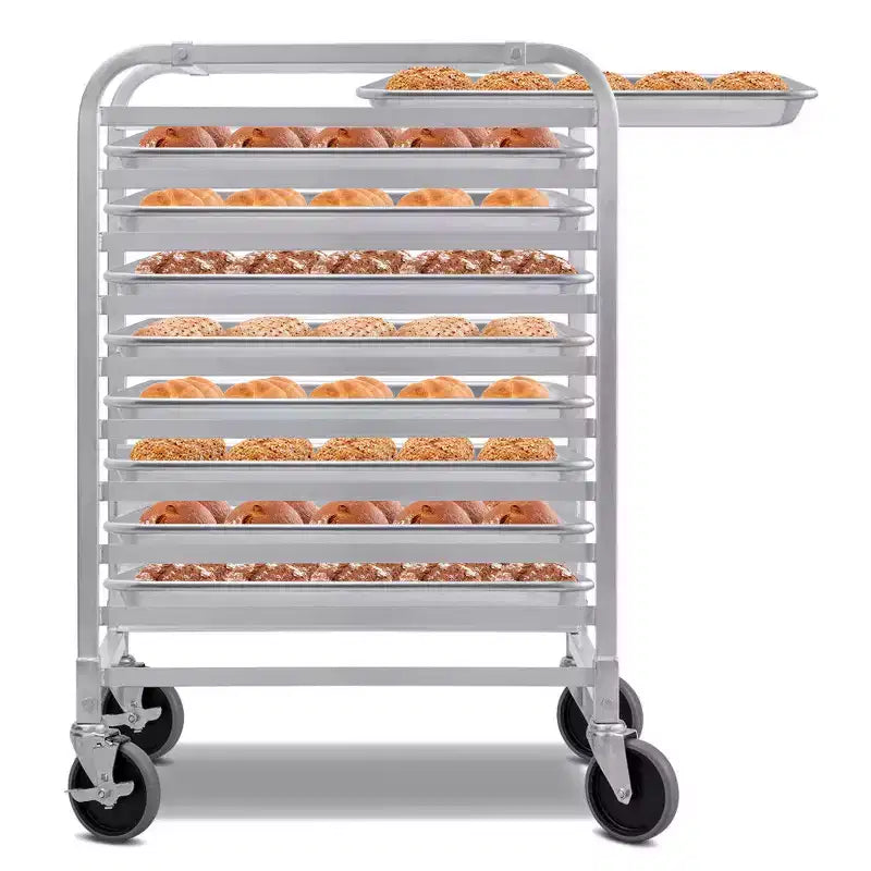 Costway Carrello Porta Teglie da Forno in Alluminio a 10 Ripiani Argento per Cucina Commerciale con Ruote