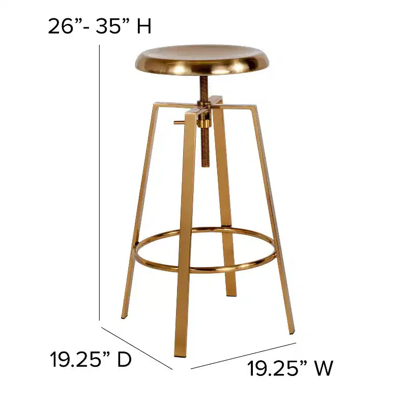 Sgabello da bar in stile industriale Merrick Lane con sedile girevole regolabile in altezza
