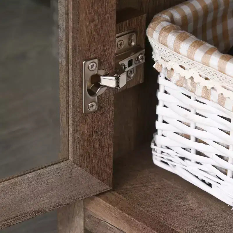 HOMCOM Credenza Libreria 71 con Ripiani Regolabili e Ante in Vetro per Ufficio, Cucina, Salotto