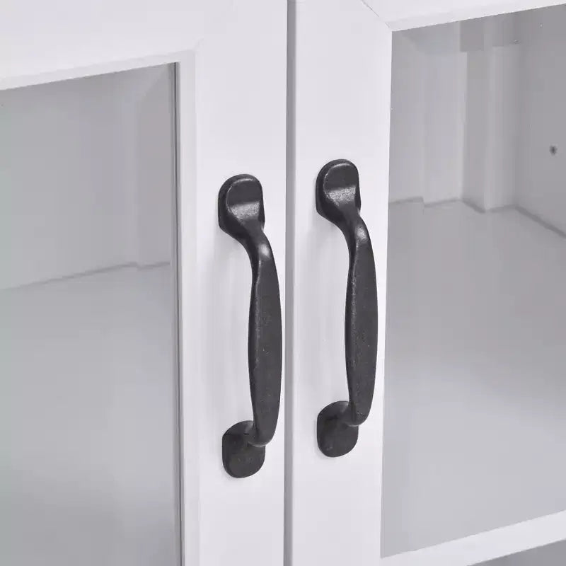 HOMCOM Credenza Libreria 71 con Ripiani Regolabili e Ante in Vetro per Ufficio, Cucina, Salotto
