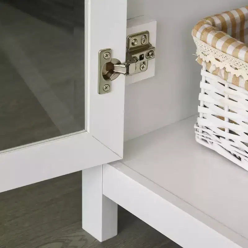 HOMCOM Credenza Libreria 71 con Ripiani Regolabili e Ante in Vetro per Ufficio, Cucina, Salotto