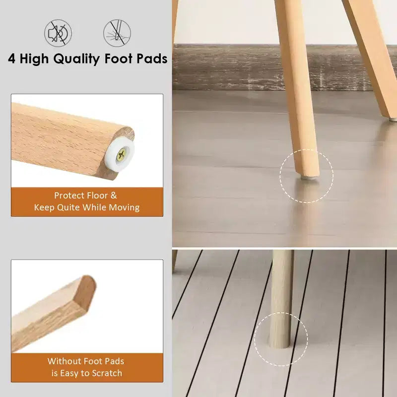 Costway Set di 4 Sedie Laterali Moderne da Pranzo con Gambe in Legno Mobili per la Casa Grigie