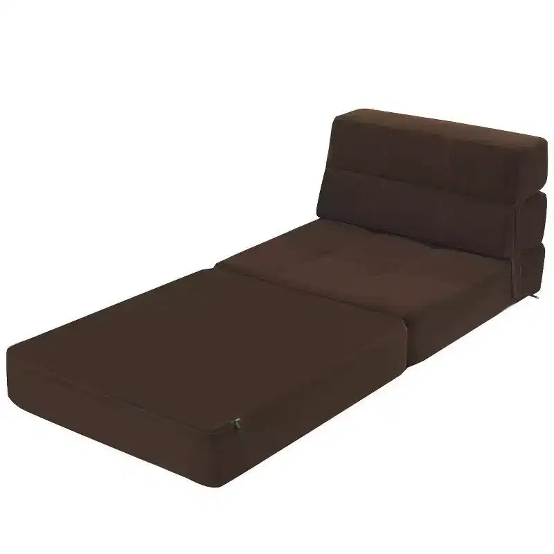 Costway Sedia Tri-Fold Pieghevole Sdraio Lettino Convertibile Divano Letto Dormitorio Marrone