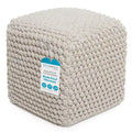 BIRDROCK HOME Bud Pouf Foot Stool Ottoman - Natural
