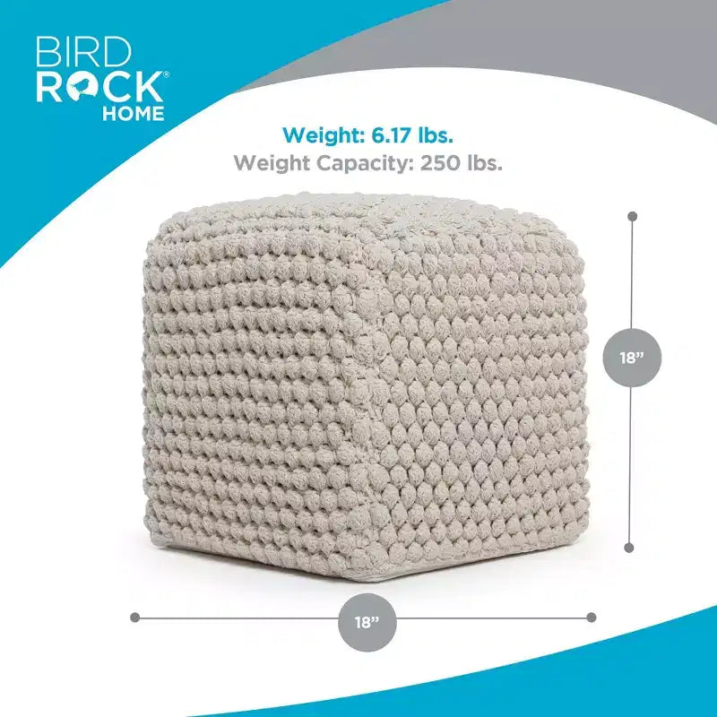 BIRDROCK HOME Pouf Poggiapiedi Ottomano Bud - Naturale