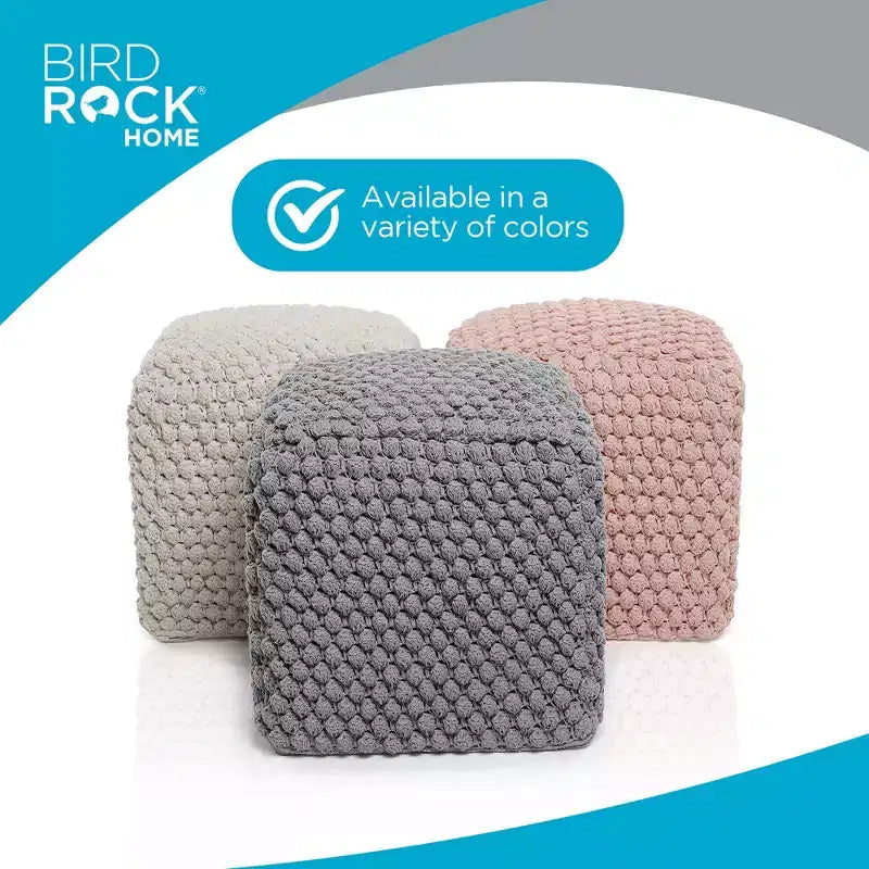 BIRDROCK HOME Pouf Poggiapiedi Ottomano Bud - Naturale
