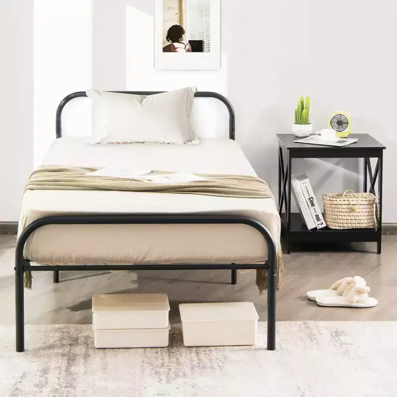 Costway Struttura Letto Matrimoniale in Metallo Resistente Base Materasso con Spazio Contenitore Sotto il Letto