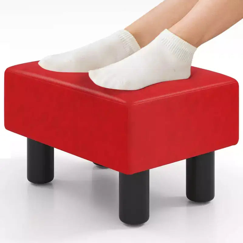 Costway Sgabello Moderno con Contenitore Poggiapiedi con Spazio Nascosto in Pelle PU