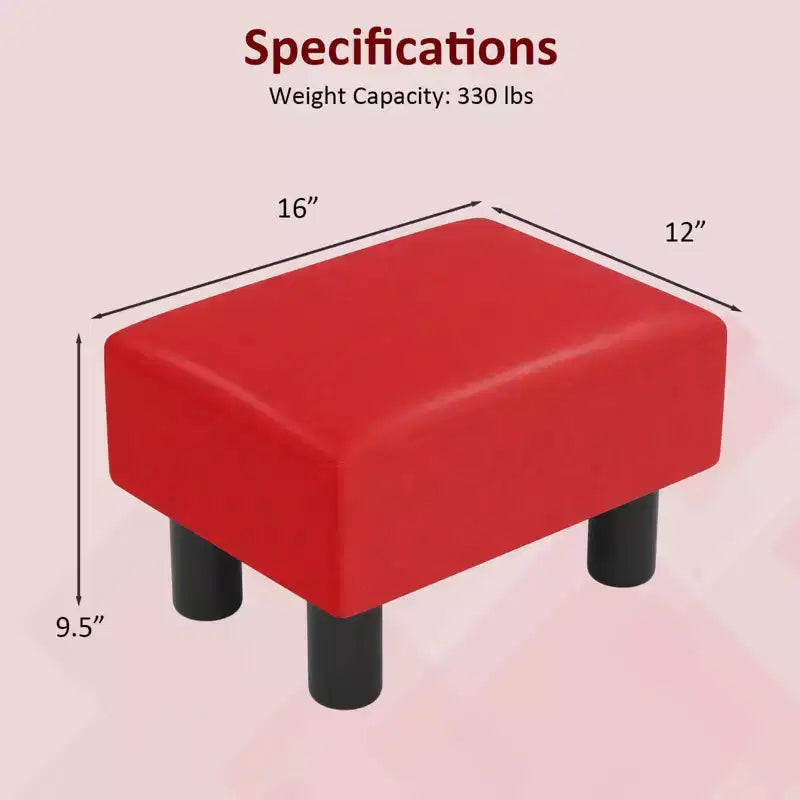 Costway Sgabello Moderno con Contenitore Poggiapiedi con Spazio Nascosto in Pelle PU