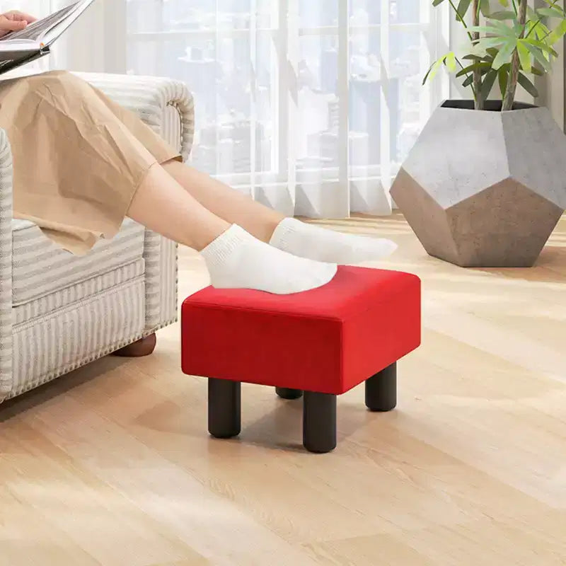 Costway Sgabello Moderno con Contenitore Poggiapiedi con Spazio Nascosto in Pelle PU