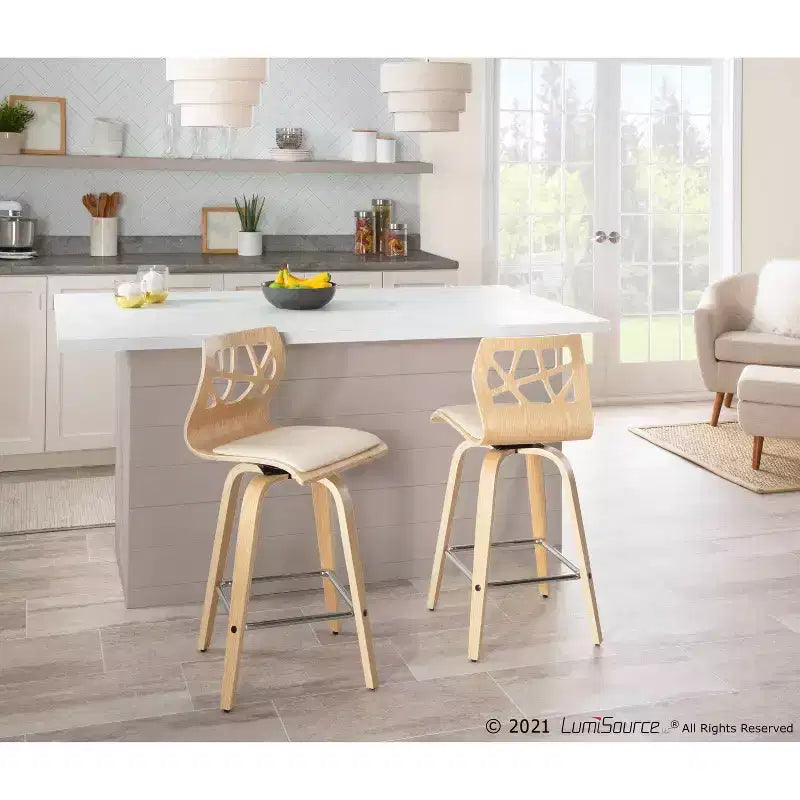 Set di 2 sgabelli da bar Folia con altezza bancone imbottiti - Lumisource