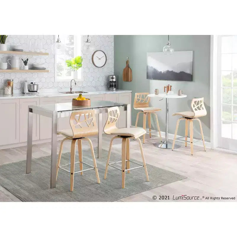 Set di 2 sgabelli da bar Folia con altezza bancone imbottiti - Lumisource