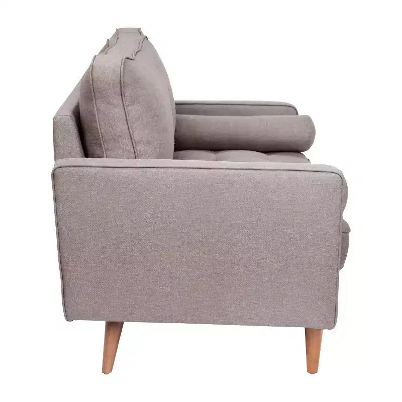 Divanetto Flash Furniture Hudson in Stile Moderno Mid-Century con Rivestimento Trapuntato e Gambe in Legno Massello