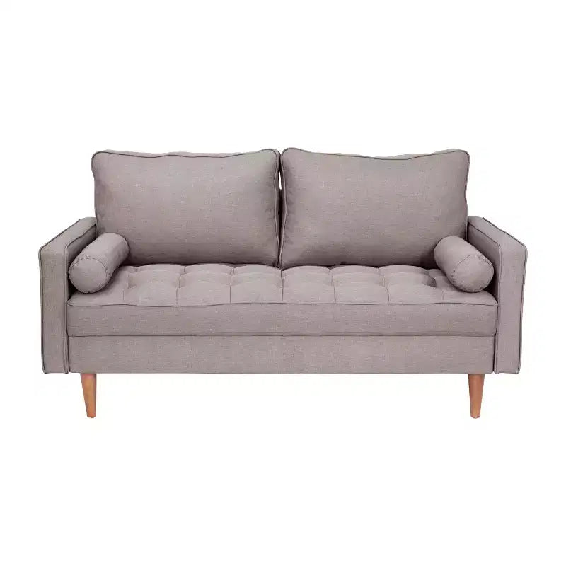 Divanetto Flash Furniture Hudson in Stile Moderno Mid-Century con Rivestimento Trapuntato e Gambe in Legno Massello
