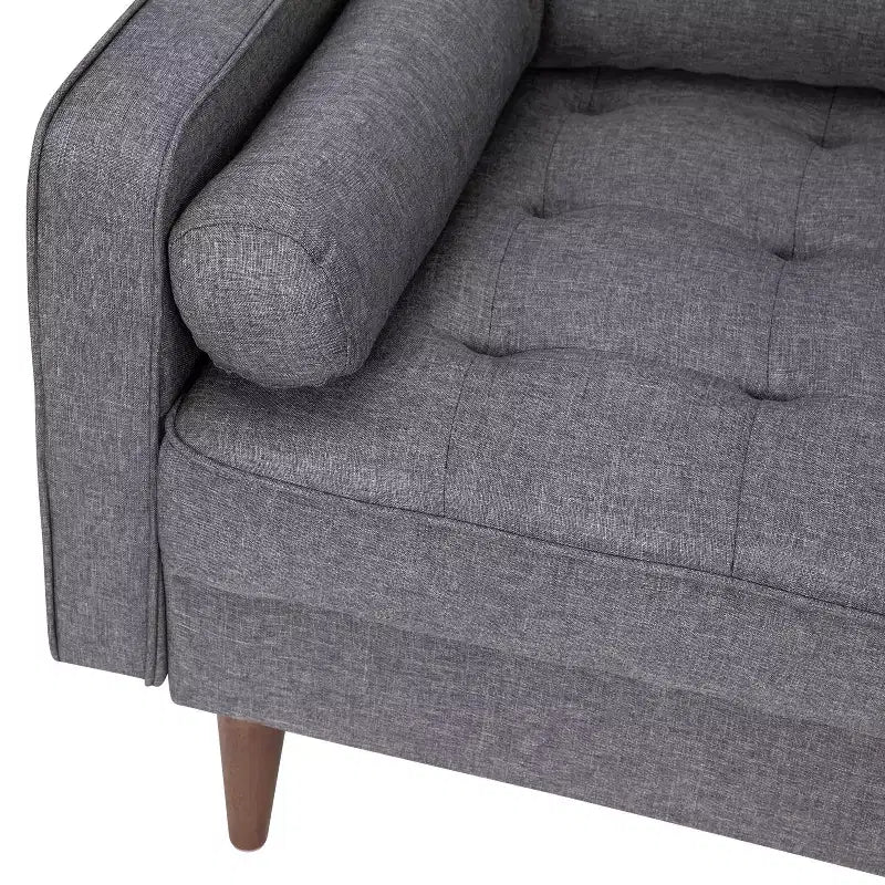 Divanetto Flash Furniture Hudson in Stile Moderno Mid-Century con Rivestimento Trapuntato e Gambe in Legno Massello