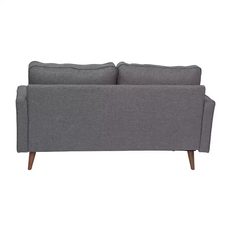 Divanetto Flash Furniture Hudson in Stile Moderno Mid-Century con Rivestimento Trapuntato e Gambe in Legno Massello