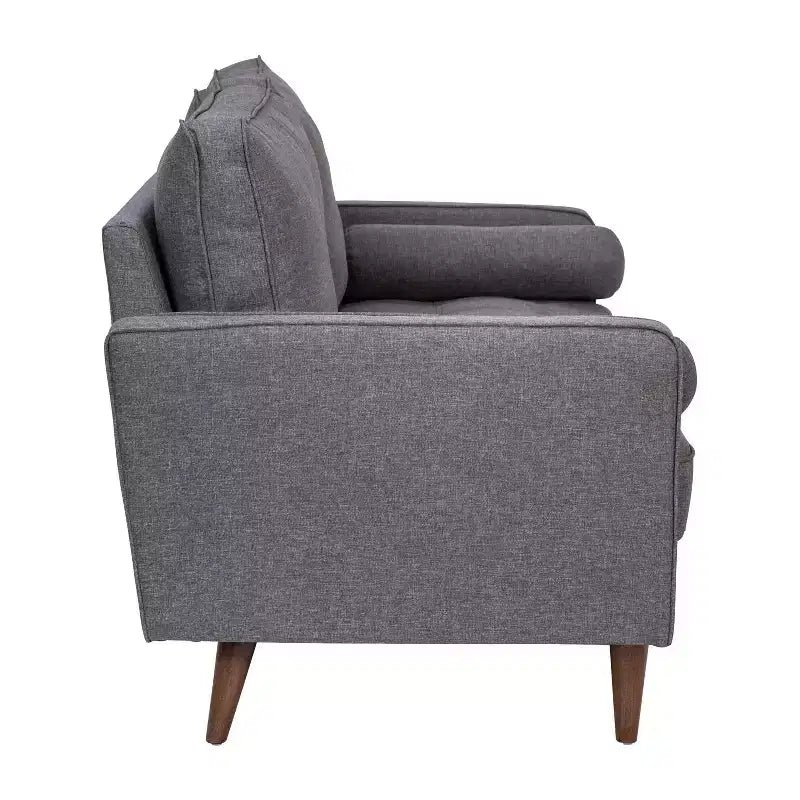 Divanetto Flash Furniture Hudson in Stile Moderno Mid-Century con Rivestimento Trapuntato e Gambe in Legno Massello
