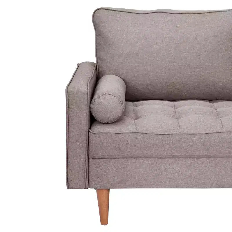 Divanetto Flash Furniture Hudson in Stile Moderno Mid-Century con Rivestimento Trapuntato e Gambe in Legno Massello