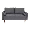 Divanetto Flash Furniture Hudson in Stile Moderno Mid-Century con Rivestimento Trapuntato e Gambe in Legno Massello