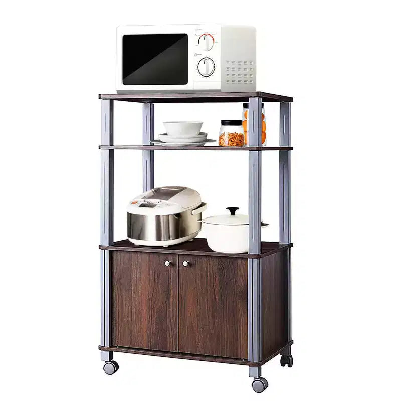 Costway Scaffale per Forno a Microonde, Scaffale da Cucina, Organizer in Metallo Bianco