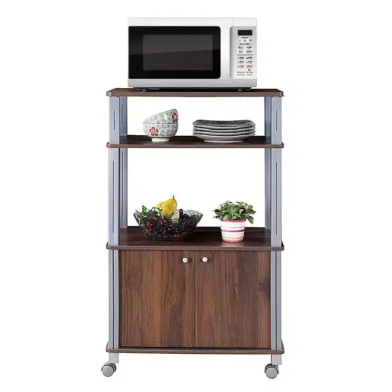 Costway Scaffale per Forno a Microonde, Scaffale da Cucina, Organizer in Metallo Bianco