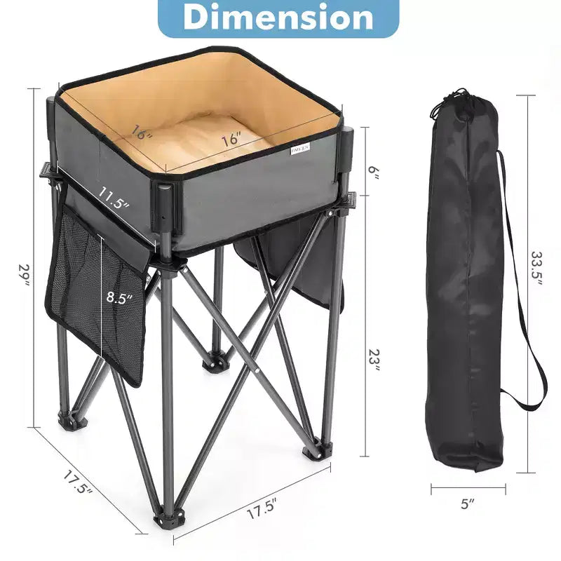 Tavoli da Campeggio Pieghevoli Costway, Set da 2 con Lavello di Grande Capacità per Picnic