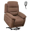 Costway Power Lift Recliner Chair Sofa for Elderly w/ Side Pocket & Remote Control Grey\Brown