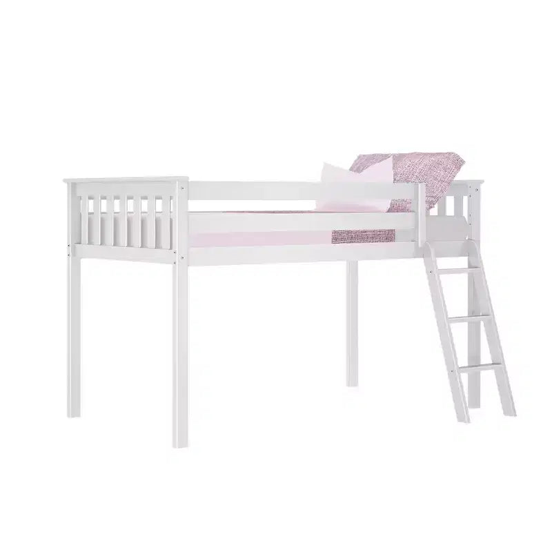 Max & Lily Letto a soppalco singolo, letti a soppalco in legno massiccio con scaletta per bambini, non è necessaria la rete a molle