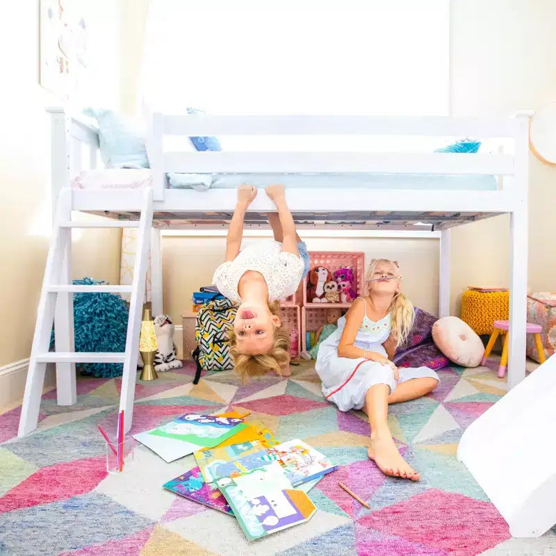 Max & Lily Letto a soppalco singolo, letti a soppalco in legno massiccio con scaletta per bambini, non è necessaria la rete a molle