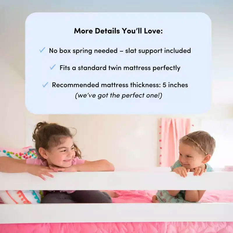 Max & Lily Letto a soppalco singolo, letti a soppalco in legno massiccio con scaletta per bambini, non è necessaria la rete a molle