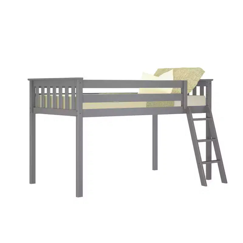 Max & Lily Letto a soppalco singolo, letti a soppalco in legno massiccio con scaletta per bambini, non è necessaria la rete a molle