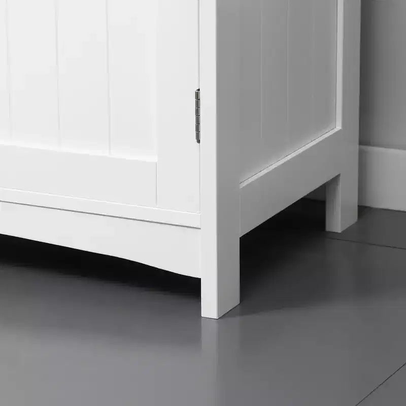 kleankin Mobiletto Sottolavello a Colonna con Doppia Anta, Mobile Bagno Moderno, Armadietto Contenitore con Ripiani Regolabili, Bianco