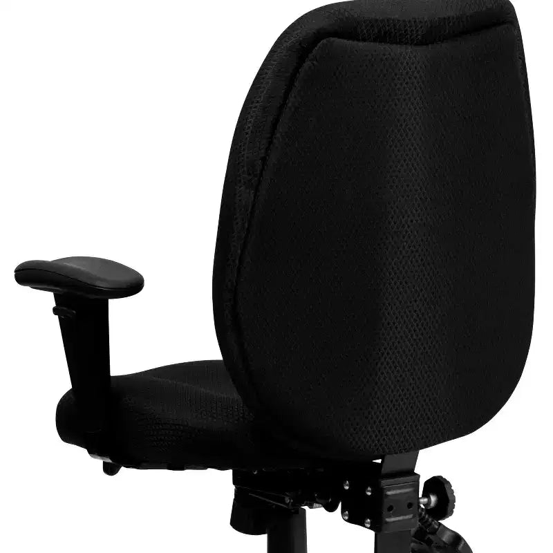 Sedia da ufficio girevole ergonomica con schienale alto e braccioli regolabili in tessuto Emma and Oliver a 3 leve