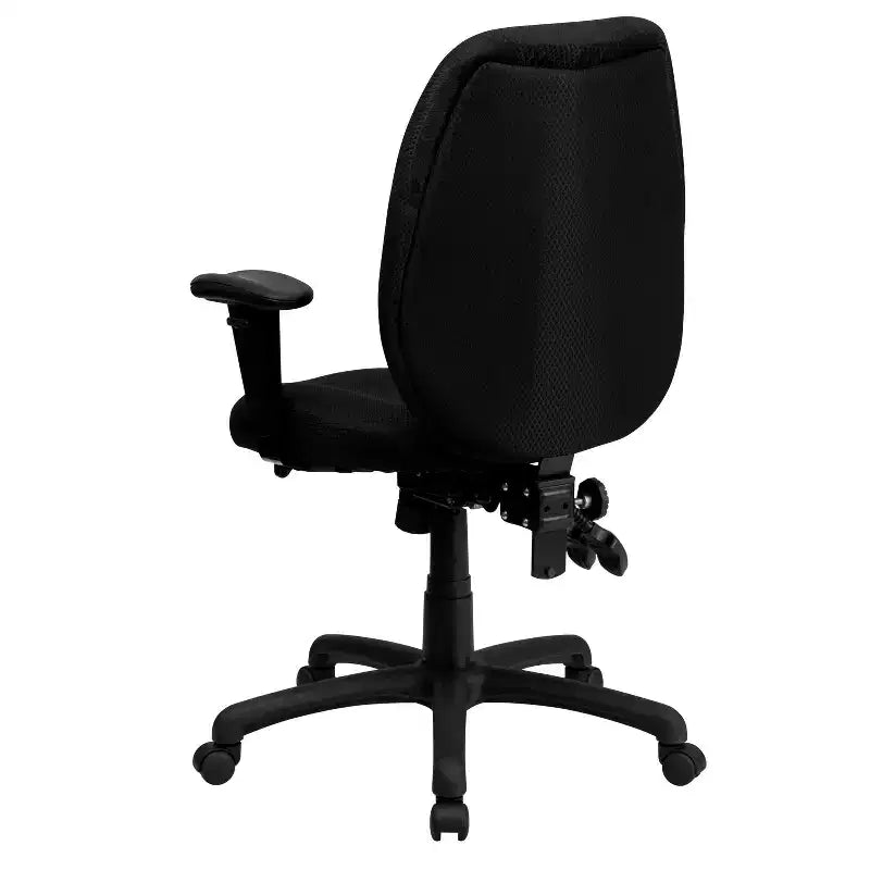Sedia da ufficio girevole ergonomica con schienale alto e braccioli regolabili in tessuto Emma and Oliver a 3 leve