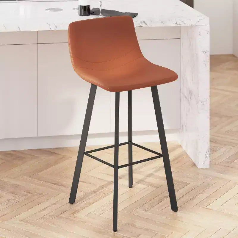 Set di 2 sgabelli moderni Merrick Lane con sedili avvolgenti e schienale basso e telai in ferro