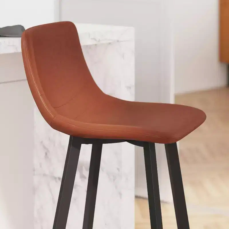 Set di 2 sgabelli moderni Merrick Lane con sedili avvolgenti e schienale basso e telai in ferro