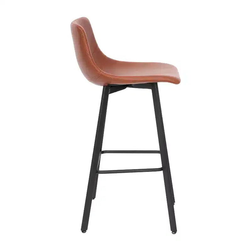 Set di 2 sgabelli moderni Merrick Lane con sedili avvolgenti e schienale basso e telai in ferro