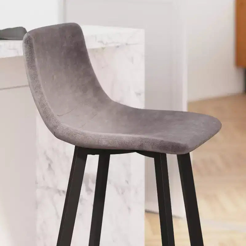 Set di 2 sgabelli moderni Merrick Lane con sedili avvolgenti e schienale basso e telai in ferro
