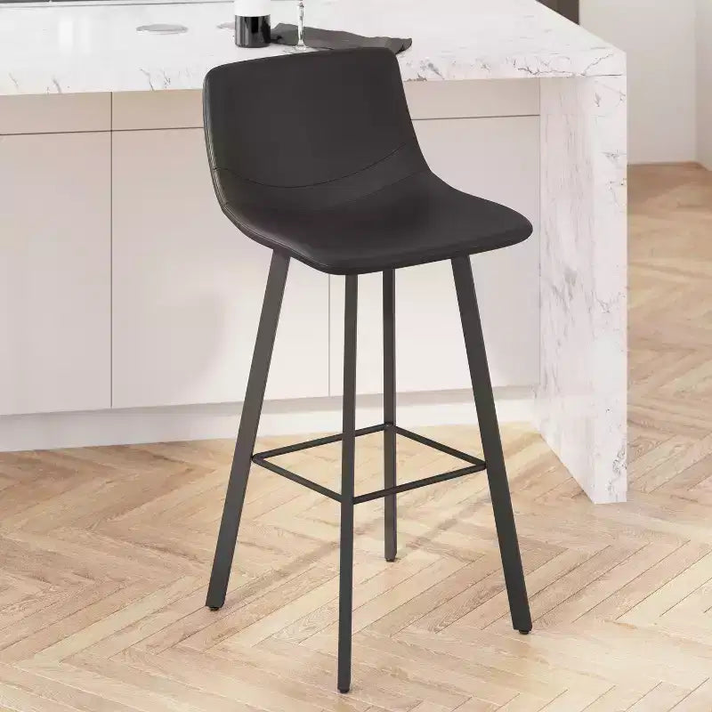 Set di 2 sgabelli moderni Merrick Lane con sedili avvolgenti e schienale basso e telai in ferro