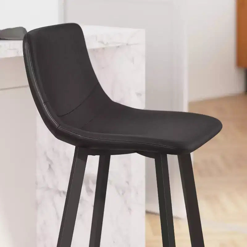 Set di 2 sgabelli moderni Merrick Lane con sedili avvolgenti e schienale basso e telai in ferro