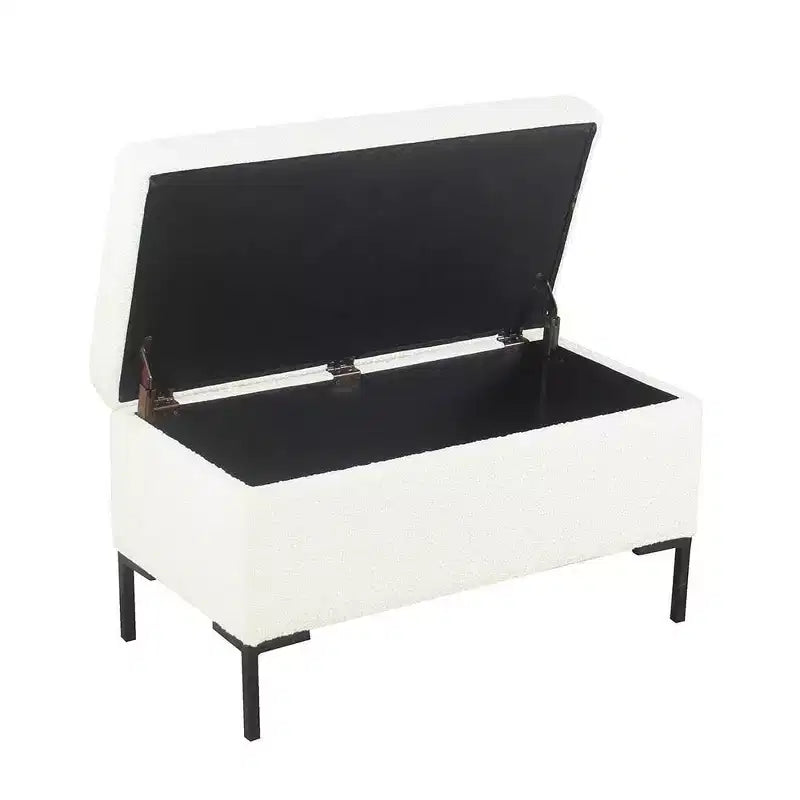 Panca contenitore media con gambe in metallo - HomePop