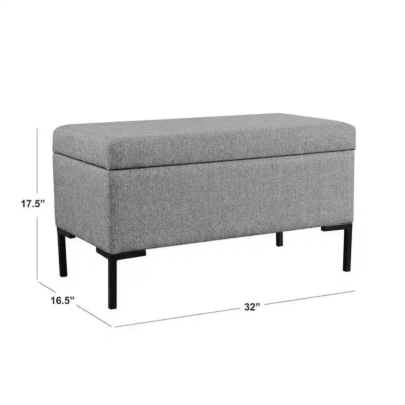 Panca contenitore media con gambe in metallo - HomePop