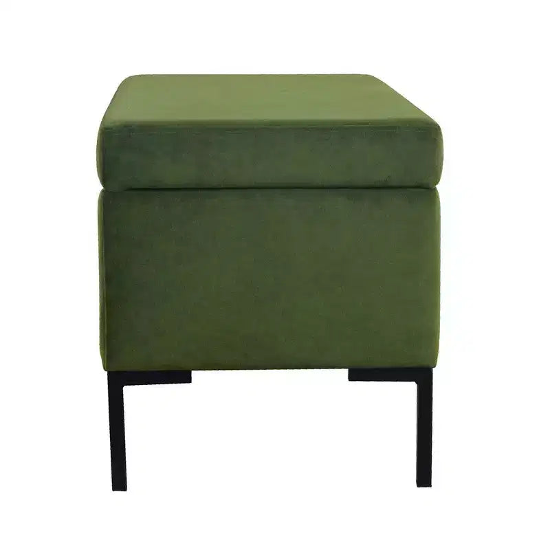 Panca contenitore media con gambe in metallo - HomePop