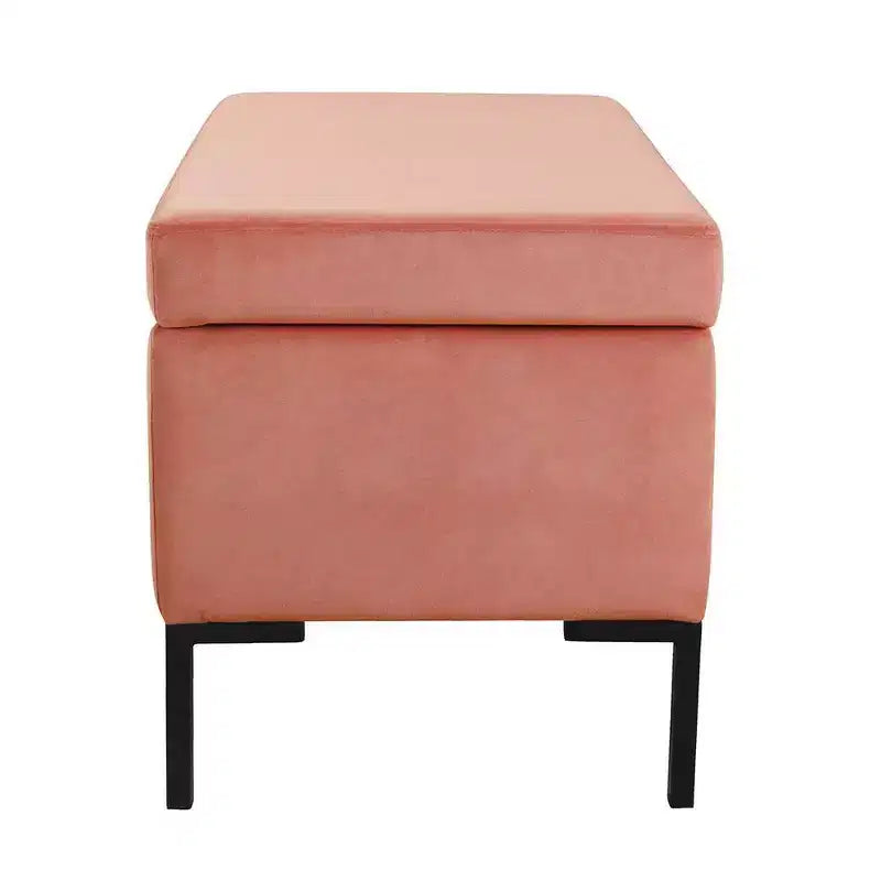 Panca contenitore media con gambe in metallo - HomePop