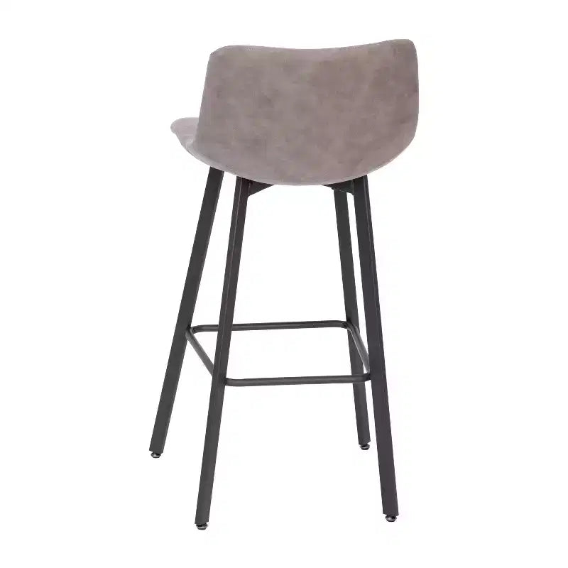 Emma e Oliver Set di Due Sgabelli da Bar Imbottiti Moderni da 76 cm, Struttura in Metallo Opaco e Piedini in Plastica