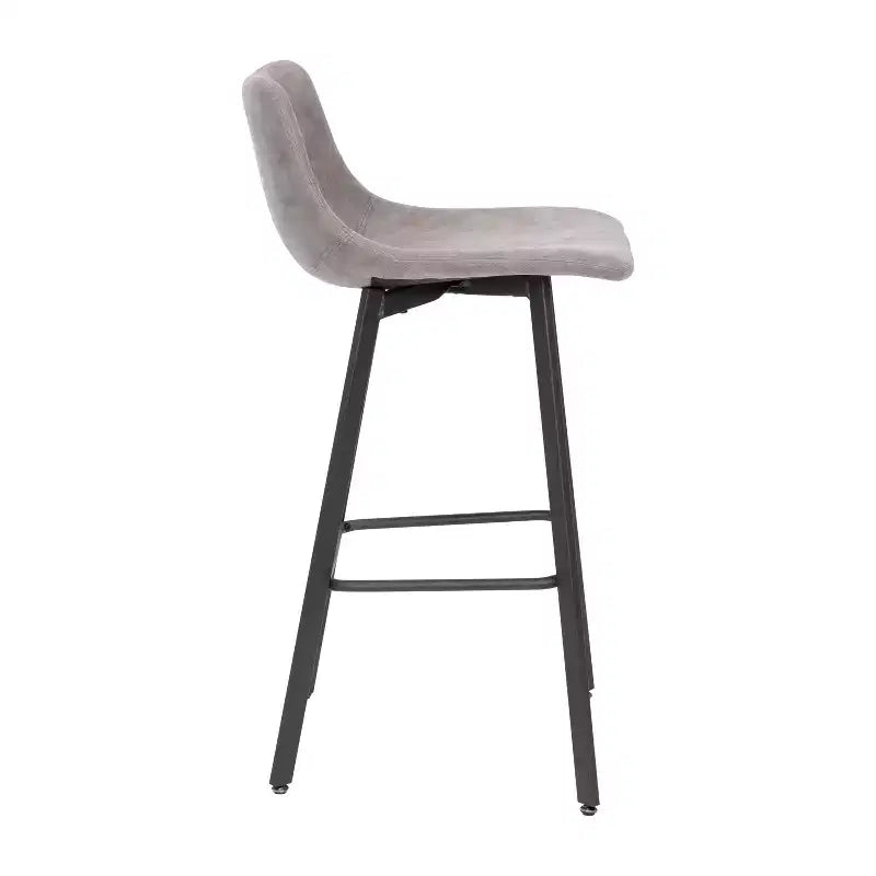 Emma e Oliver Set di Due Sgabelli da Bar Imbottiti Moderni da 76 cm, Struttura in Metallo Opaco e Piedini in Plastica