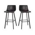 Emma e Oliver Set di Due Sgabelli da Bar Imbottiti Moderni da 76 cm, Struttura in Metallo Opaco e Piedini in Plastica