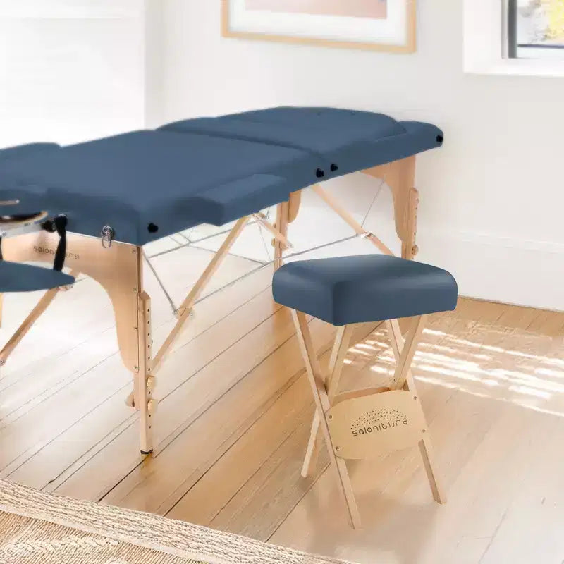 Sgabello per massaggi pieghevole in legno Saloniture con custodia per il trasporto